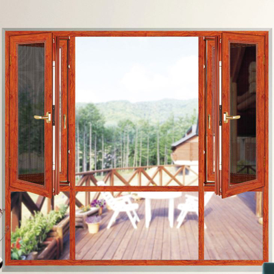 Ladrón Proof Glazed Double Windows de aluminio de cristal moderado con la pantalla del mosquito