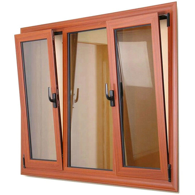 Ventana de aluminio de la inclinación y de la vuelta de Windows del impacto del huracán con el grano de madera