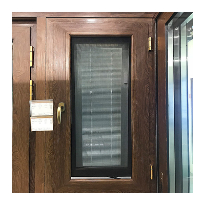 Ventana de aluminio de la inclinación y de la vuelta de Windows del impacto del huracán con el grano de madera