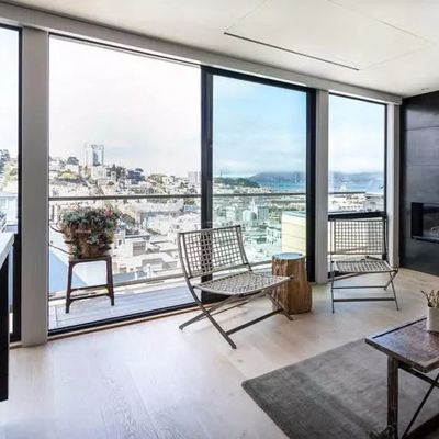 El marco de aluminio endureció el piso francés de cristal del marco a la ventana del techo