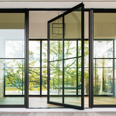 Divisiones de cristal de aluminio aisladas ultra claras para la puerta del pivote de la primavera
