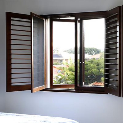 Ventana con bisagras lado de aluminio insonoro moderno con estándar de los E.E.U.U./de la UE