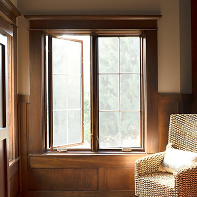 Ventana con bisagras lado de aluminio insonoro moderno con estándar de los E.E.U.U./de la UE