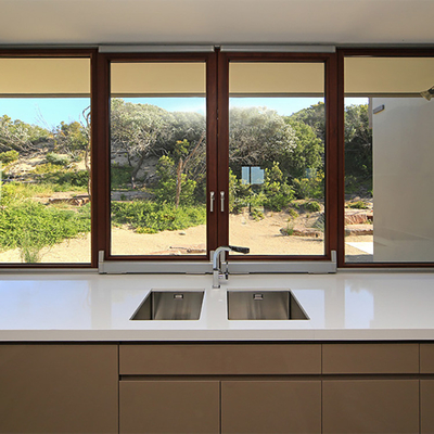 Ventana de desplazamiento de aluminio quebrada aislada la termal doble clara de la ventana de cristal