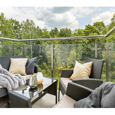 Cerca de cristal Laminated Glass Balustrades de la barandilla de aluminio al aire libre