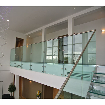 Piso - equipos de cristal Frameless montados de la barandilla incluyendo el carril superior