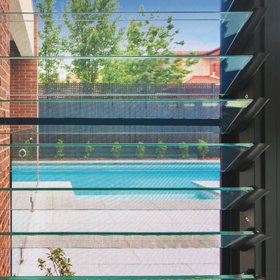 Ventanas de vidrio ajustable con paneles de vidrio templado para construcción de viviendas