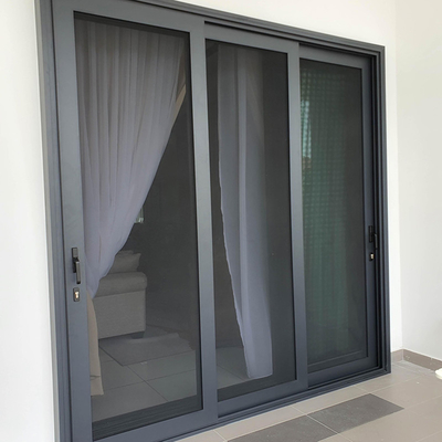Villa jardín de seguridad puerta corredera de pantalla con aluminio marco pantalla de acero inoxidable