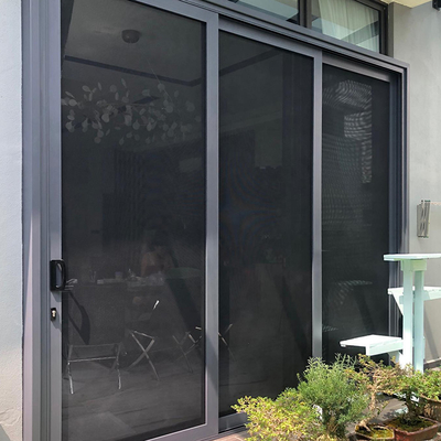 Villa jardín de seguridad puerta corredera de pantalla con aluminio marco pantalla de acero inoxidable