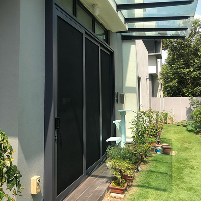 Villa jardín de seguridad puerta corredera de pantalla con aluminio marco pantalla de acero inoxidable