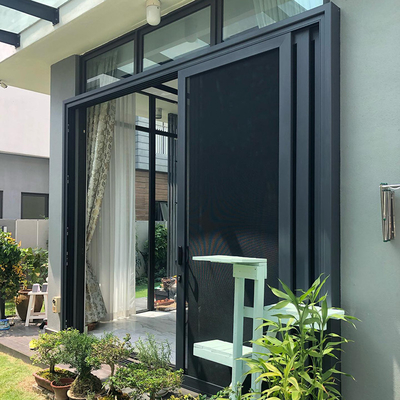 Villa jardín de seguridad puerta corredera de pantalla con aluminio marco pantalla de acero inoxidable