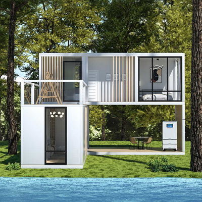 Casa modular de dos pisos para oficinas y casa prefabricada para alquiler