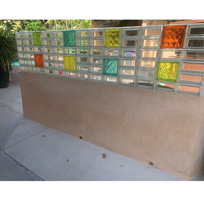 Construcción de mosaico transparente Decoración de baldosas Pared divisoria Pared cortina de vidrio sólido de ladrillo