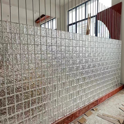Construcción de mosaico transparente Decoración de baldosas Pared divisoria Pared cortina de vidrio sólido de ladrillo