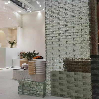 Construcción de mosaico transparente Decoración de baldosas Pared divisoria Pared cortina de vidrio sólido de ladrillo