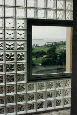 Tijeras de mosaico de pared de vidrio interior transparente de cuerpo completo para bloques de vidrio de cocina