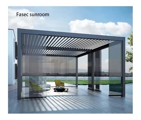Jardín de invierno de vidrio transparente de aluminio con vidrio de baja E doble templado