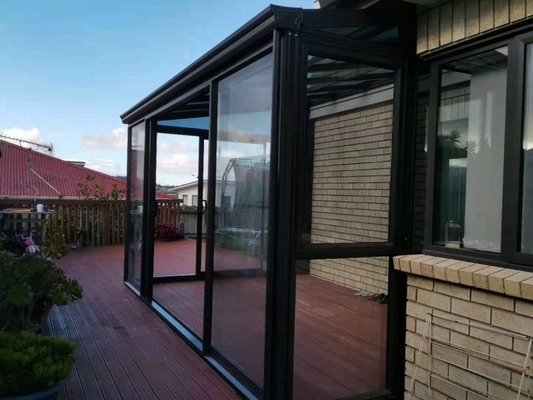Jardín de invierno de vidrio transparente de aluminio con vidrio de baja E doble templado