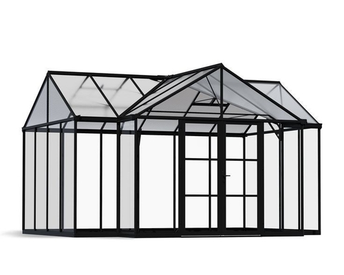 Salón de sol de aluminio con recubrimiento de polvo liso para patio exterior Casa de jardín de invierno