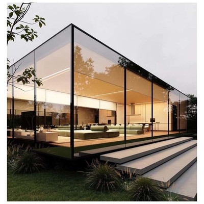 Casas de vidrio de aluminio impermeable con puerta doble corredera y diseño de invernadero