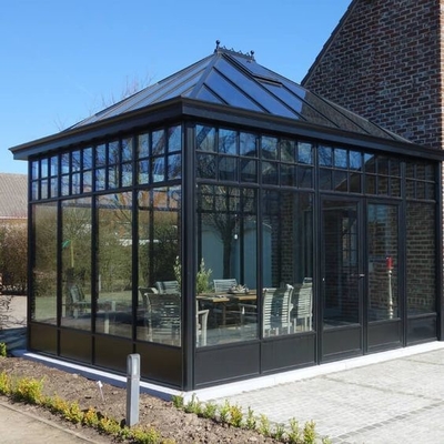 Moldeado de techos poligónicos Cuatro temporadas Solarium Casa de vidrio hecha de material de aleación de aluminio