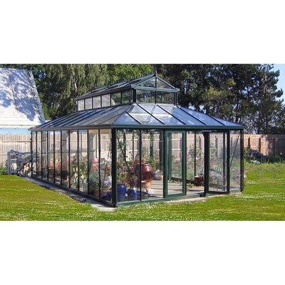 Casa de cristal de aluminio de estructura de aluminio resistente al agua con techo de polígono