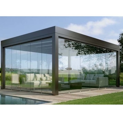 En polvo Revestido de aluminio liso acabado Sala de sol Casa de vidrio para el jardín de invierno Elegancia