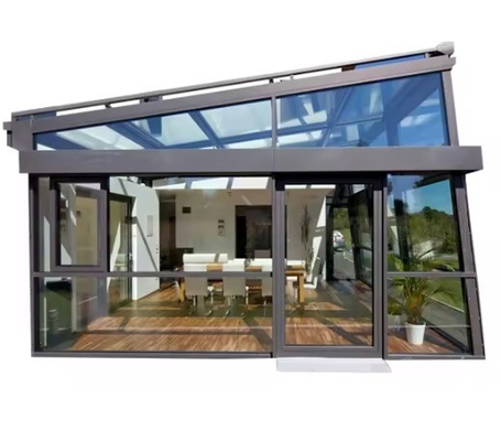 4 Temporada Jardín Casa de vidrio Salones de sol con marco de aluminio retráctil y vidrio acristalado