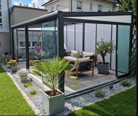 Salón de sol de vidrio para techos de acristalamiento de aluminio de doble acristalamiento