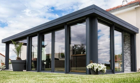 Salón de sol de vidrio para techos de acristalamiento de aluminio de doble acristalamiento