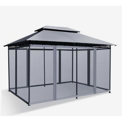 Salón de sol de vidrio exterior con color de vidrio marrón y hardware chino superior