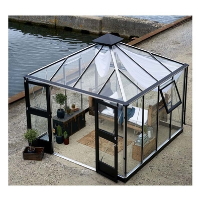 Diseño de techo personalizado Cuatro estaciones Sala de jardín Cuadro de aluminio Sala de sol de doble cristal