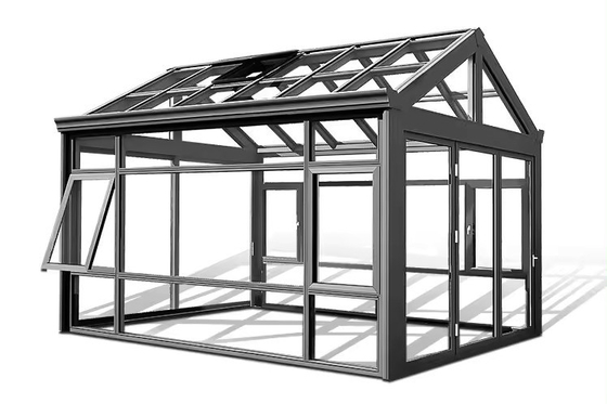 Diseño moderno Sala de sol Veranda de vidrio Casa de aleación de aluminio con techo de vidrio templado