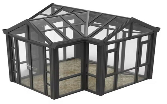 Casas aisladas de vidrio exterior con techo personalizado y hardware chino