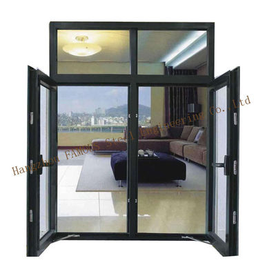 la tormenta de aluminio negra Windows, doble de 1.4-2.0m m esmaltado endureció el vidrio