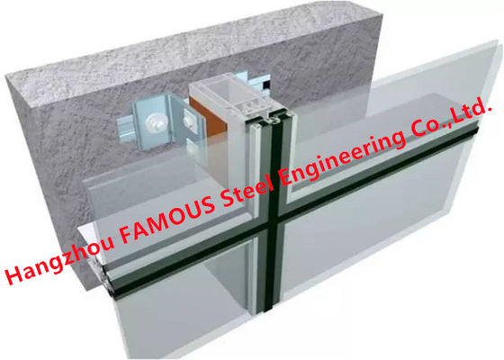 Fachada de cristal ocultada de la pared de cortina del marco 8m m 12A/16A 8m m para el edificio comercial
