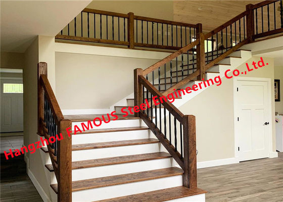 Verjas modernas de la mano de la escalera de 1000m m, barandillas de madera de los 3FT para las escaleras interiores