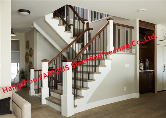 Verjas modernas de la mano de la escalera de 1000m m, barandillas de madera de los 3FT para las escaleras interiores