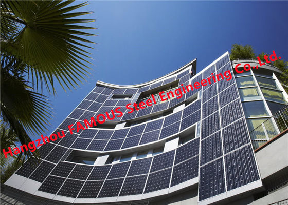 Edificio de cristal incombustible solar 5m m fotovoltaicos integrados 9A 5m m de la pared de cortina de la fachada de BIPV