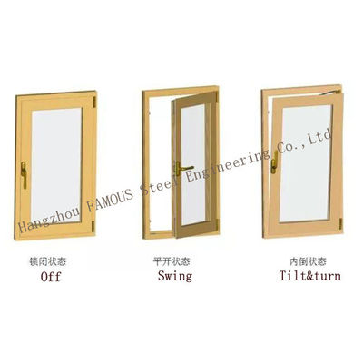 Tormenta de aluminio minimalista moderna Windows de 70 series, inclinación y vuelta Windows de 5m m 9A 5m m