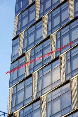 Pared de cortina de cristal de aluminio esmaltada triple doble PVDF superficial
