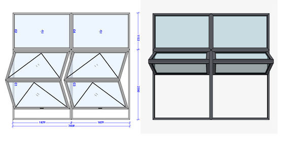 Windows plegable horizontal de cristal endurecido para el restaurante del café