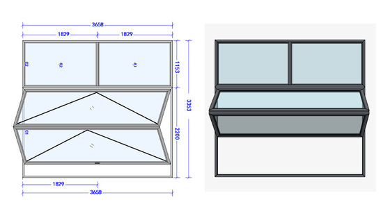 Windows plegable horizontal de cristal endurecido para el restaurante del café