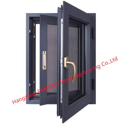 Las puertas de entrada de cristal anodizadas de la atenuación de aluminio del fuego balancean abierto