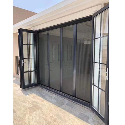 Las puertas de entrada de cristal anodizadas de la atenuación de aluminio del fuego balancean abierto