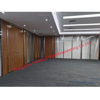 Cree las paredes de división para requisitos particulares de cristal insonoras de cristal dobles del marco de aluminio de la oficina portátil con la lumbrera