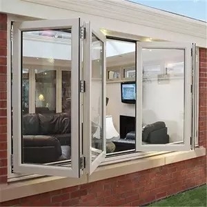 El vidrio exterior de la aleación de aluminio de la fachada que doblaba Windows plegable y las puertas expusieron el marco