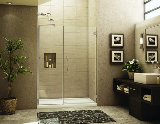 Vidrio doble del pivote de la puerta Frameless de aluminio moderna de la ducha