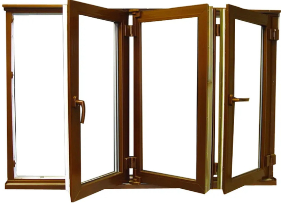 El vidrio exterior de la aleación de aluminio de la fachada que doblaba Windows plegable y las puertas expusieron el marco