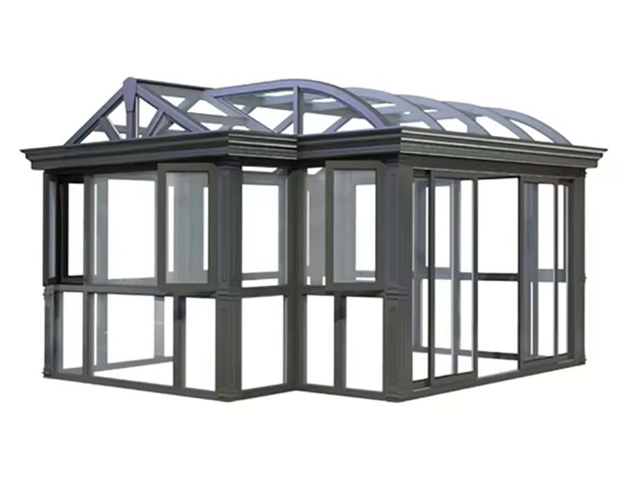 Puerta doble corredera Veranda de vidrio de aluminio Jardín de invierno Sala de sol para edificio de oficinas